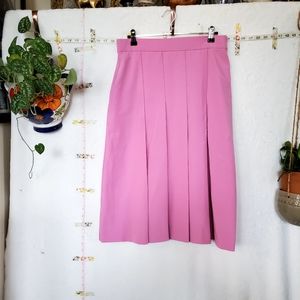 WORTHINGTON Barbie Pink Midi pleated skirt elastic waist 70s stylish